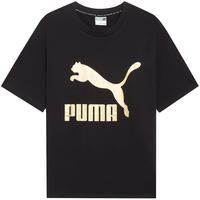 PUMA彪马男装女装经典运动休闲百搭金标大logo短袖T恤
