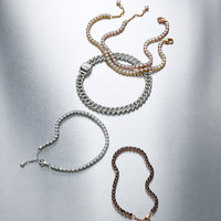 PANDORA 密镶手链圆形链环古巴链闪耀精致轻奢小众 银色 20CM