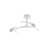 初识 全光谱隐形风扇灯24年超薄餐厅吊扇灯护眼卧室电风扇一体吊 冰川白【升级大风力超薄款】 三色/无极调光款-适用8-15方