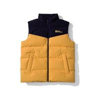Jack Wolfskin狼爪马甲男秋冬户外运动防风保暖拼色羽绒背心5222191 5199/宝蓝色/琥珀金/偏小一码 3XL 185/112A