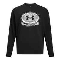 安德玛（UNDERARMOUR）春夏Crest Logo男子高克重运动休闲长袖T恤1390251 黑色001 L