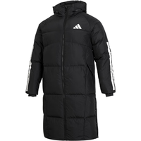 阿迪达斯(adidas)羽绒服男女 23冬季运动休闲服时尚长款防风保暖连帽外套 黑色单件/鸭绒/绒子含量80% XS