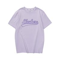 斯凯奇【吸湿速干】短袖T恤衫男女同款针织短袖运动T恤春夏季 兰花紫色/01X5 M