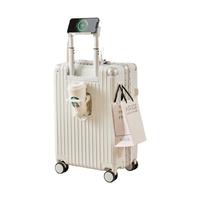 ROCKLAND美国洛克兰铝框大容量杯架款拉杆箱行李箱万向轮登机密码箱 白色 20英寸