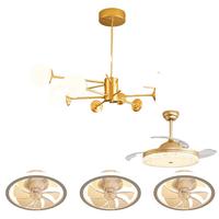 雷士 NVC   Lighting魔豆分子客厅餐厅灯卧室风扇灯灯具12头吊灯三室两厅NGD12-7 星辰 12头+全屋风扇三室两厅