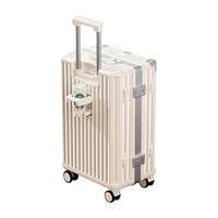 米曼尼 行李箱20寸拉杆箱女2024旅行密码皮箱子男结实耐用加厚铝框款