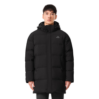 伯希和(Pelliot)【极寒Pro】羽绒服男800蓬鹅绒加厚中长款外套连帽防风保暖长大衣 曜石黑 S