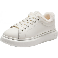 百丽（Belle）简约百搭麦昆小白鞋女2025冬新厚底增高加绒休闲板鞋B2855DM5 米白色 35