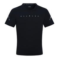 马孔多（macondo）印花短袖t恤男子 夏季日常跑步运动圆领抗菌上衣男  吸湿速干 黑色 L