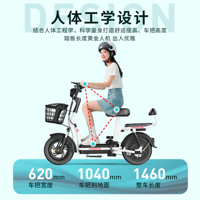 凤凰 电动车新国标电动自行车 太空灰