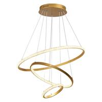 雷士 NVC   Lighting现代简约轻奢金色吊灯装饰灯时尚创意三圈餐吊灯WHXD70D/G-01 晶环 北欧简约三圈70瓦-金色暖白