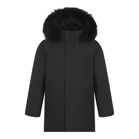 NEPA耐葩秋冬男士羽绒服长款防风可脱卸帽鹅绒外套7I72052 黑色 170/88A