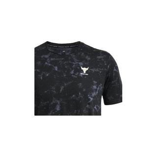 安德玛（UNDERARMOUR）春夏Project Rock强森Payoff男子训练运动印花短袖T恤1383194 黑色001 L