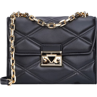 移动端、京东百亿补贴：MICHAEL KORS 铆钉设计 女士链条包  黑色,白色 中号