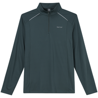 男款春秋半开衫长T恤简约舒适休闲百搭运动上衣