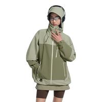 【山壳PRO】伯希和拼色硬壳冲锋衣男女款户外防风防水轻量登山服 岩壳绿+灰湖绿 | 山壳升级款 XS