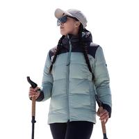 迪卡侬男式山地徒步羽绒保暖连帽夹克外套保暖羽绒服 女款-青玉绿【鹅绒款】 升级 M