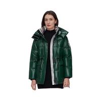 波司登（BOSIDENG）反季清仓羽绒服女新年红泡芙加厚时尚经典亮面保暖外套B10143116 影青绿4065 160/84A