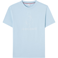 乐卡克法国公鸡夏季男女同款运动舒适圆领针织休闲短袖T恤L242UECA0304