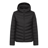 波司登秋季轻薄羽绒服女款三防科技面料90绒连帽保暖外套B40131002 黑色8056 165/88A