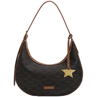 BeLLE 百丽 托斯卡纳包包女2024春复古老花质感新月腋下包X9309AX4 啡色 F