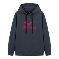 美津浓 Mizuno【经典百搭】春秋款连帽卫衣男时尚潮流印花柔软亲肤针织上衣