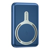 Newmine 纽曼 磁吸充电宝10000毫安时支持华为快充PD20W二合一无线MagSafe苹果13\iPhone12移动电源 蓝