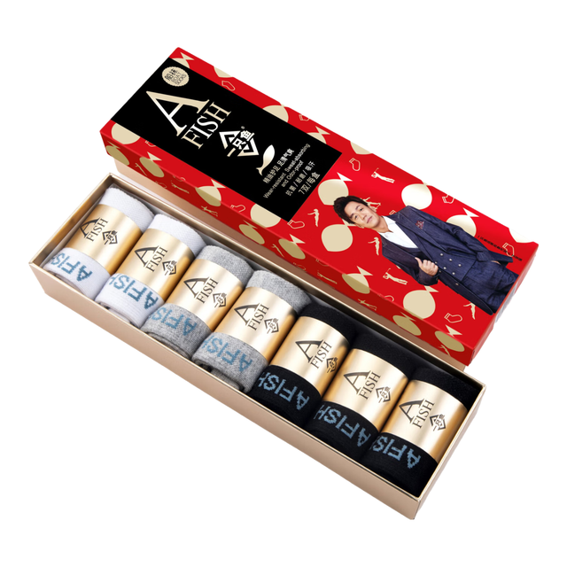 一只鱼 男士秋冬季抗菌中筒棉袜 7双