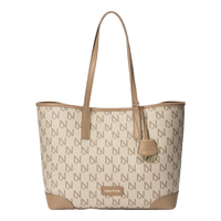 NAUTICA诺帝卡老花系列托特包通勤小众女士包高级单肩包大容量斜挎包实用 棕色