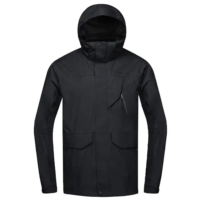 探路者冲锋衣三合一可拆卸男女秋冬款防风防水加绒加厚保暖登山服