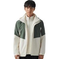 探拓(TECTOP)三合一冲锋衣男女冬季保暖户外服可拆卸防风防水登山外套 男款馥月白/灰湖绿 XL