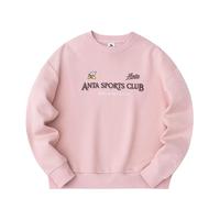 ANTA 安踏 套头卫衣女圆领打底衫162418715 米砂粉 -2 S(女160)