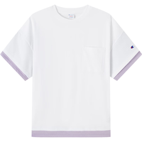 Champion2023春夏新款刺绣草写LOGO休闲T恤短袖男女情侣款 白色 M