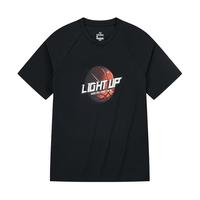 361°运动t恤男2024夏季速干吸湿篮球运动宽松舒适上衣圆领短T恤 超级黑 4XL