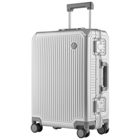 愛可樂 ECHOLAC 铝镁合金行李箱20吋万向轮拉杆箱全金属旅行登机箱硬箱CTA148银色