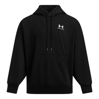 安德玛（UNDERARMOUR）秋冬Rival男子宽松高克重棉织运动休闲连帽卫衣1388020 黑色001 XL