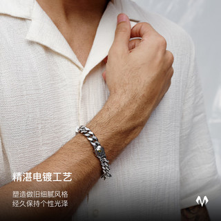 BABAMA手链男记号古巴手链古巴链手环小众饰品 女款链长17cm 【工艺已升级】