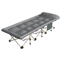 瑞仕达(Restar)折叠床单人办公室午休床躺椅陪护简易床便携多功能行军床-14脚 14脚支撑【透气棉麻床垫】浅麻灰
