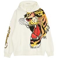 Ed Hardy 轻奢潮牌 烫钻老虎头纯棉连帽卫衣男士套头衫卫衣