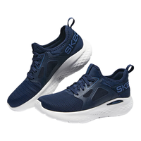 斯凯奇Skechers女鞋引跑者跑步鞋跑鞋高回弹舒适透气鞋子129444 海军蓝色/蓝色/NVBL 35