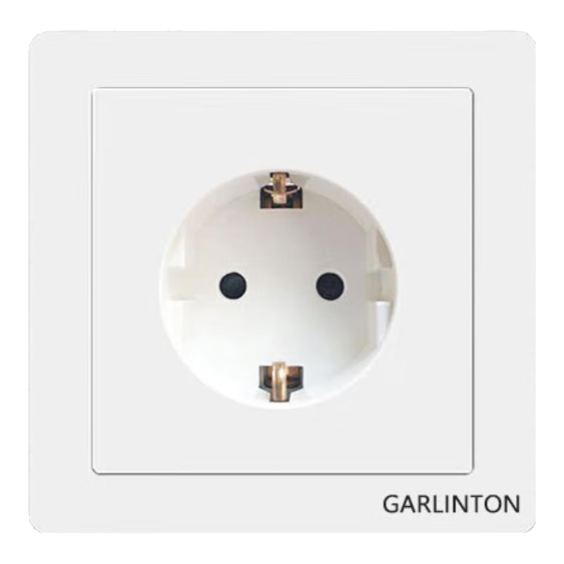 GARLINTON 墙壁16A欧标欧式插座面板86型暗装欧规德国德式德标圆孔电源插座 86型德式插座
