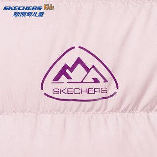 Skechers斯凯奇秋冬儿童舒适保暖中性风短款梭织羽绒外套上衣P425K048 甜粉色/04B0 160 充绒量60g