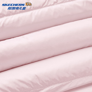 Skechers斯凯奇秋冬儿童舒适保暖中性风短款梭织羽绒外套上衣P425K048 甜粉色/04B0 160 充绒量60g