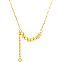 中国黄金（CHINA GOLD）黄金项链18K金AU750圆珠项链生日礼物送女友