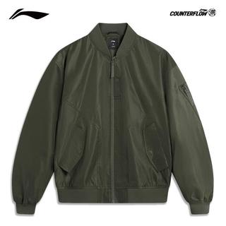 李宁（LI-NING）户外CF溯丨MA-1男女外套飞行夹克秋冬季立领运动拉链外套AJDU353 葡叶绿（353）-2 2XL