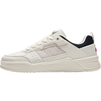 ANTA安踏胶弹丨板鞋男鞋2024春季网面透气透气休闲板鞋轻质舒适运动鞋子男 象牙白/深蓝黑-1 41