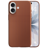 第一卫适用苹果17手机壳科技织物保护壳iphone17织壳MagSafe磁吸防摔保护套红褐色