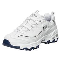 斯凯奇(Skechers)女小白鞋厚底增高休闲鞋网面透气运动鞋秋冬款99999863 白色/海军蓝色/WNV 42 青年中年