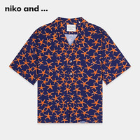 niko and ... 津森千里春秋款撞色时尚休闲花衬衫265796