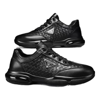 迪特丹运动鞋男鞋春夏季男士皮面防水耐磨跑步鞋休闲鞋男户外旅游鞋子男 FH-梦航DHL-011黑色 42